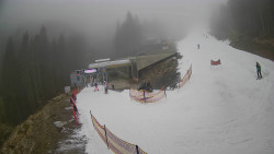 Modrá sjezdovka - dojezd k lanové dráze