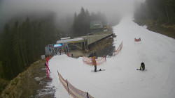 Modrá sjezdovka - dojezd k lanové dráze