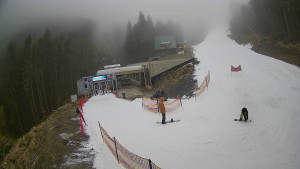 Červenohorské sedlo - Modrá sjezdovka - dojezd k lanové dráze - 23.12.2025 v 13:20 Červenohorské sedlo - Modrá sjezdovka - dojezd k lanové dráze - 23.12.2025 v 13:20