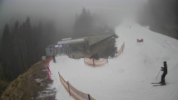 Modrá sjezdovka - dojezd k lanové dráze