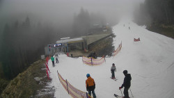 Modrá sjezdovka - dojezd k lanové dráze