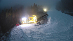 Modrá sjezdovka - dojezd k lanové dráze