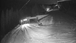 Modrá sjezdovka - dojezd k lanové dráze