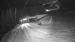 Modrá sjezdovka - dojezd k lanové dráze