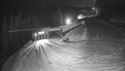 Modrá sjezdovka - dojezd k lanové dráze