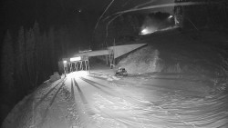 Modrá sjezdovka - dojezd k lanové dráze