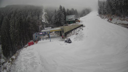 Modrá sjezdovka - dojezd k lanové dráze