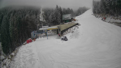 Modrá sjezdovka - dojezd k lanové dráze