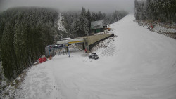 Modrá sjezdovka - dojezd k lanové dráze