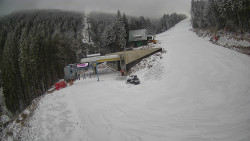 Modrá sjezdovka - dojezd k lanové dráze