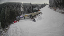 Modrá sjezdovka - dojezd k lanové dráze