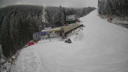 Modrá sjezdovka - dojezd k lanové dráze