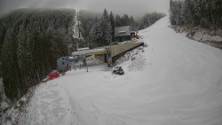 Modrá sjezdovka - dojezd k lanové dráze