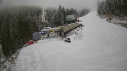 Modrá sjezdovka - dojezd k lanové dráze