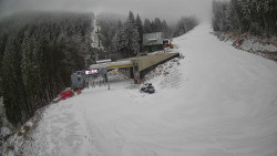 Modrá sjezdovka - dojezd k lanové dráze