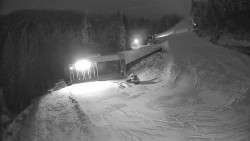 Modrá sjezdovka - dojezd k lanové dráze