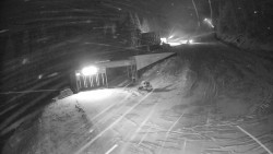 Modrá sjezdovka - dojezd k lanové dráze