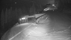 Modrá sjezdovka - dojezd k lanové dráze