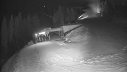 Modrá sjezdovka - dojezd k lanové dráze