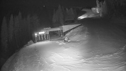 Modrá sjezdovka - dojezd k lanové dráze