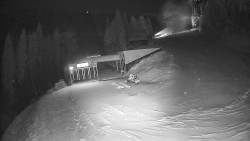 Modrá sjezdovka - dojezd k lanové dráze