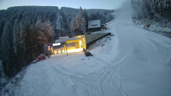 Modrá sjezdovka - dojezd k lanové dráze