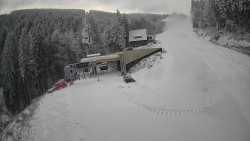 Modrá sjezdovka - dojezd k lanové dráze