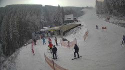 Modrá sjezdovka - dojezd k lanové dráze