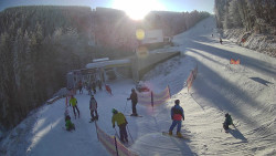 Modrá sjezdovka - dojezd k lanové dráze