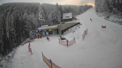 Modrá sjezdovka - dojezd k lanové dráze