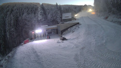 Modrá sjezdovka - dojezd k lanové dráze