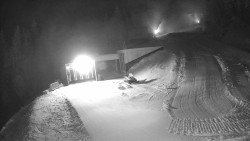 Modrá sjezdovka - dojezd k lanové dráze