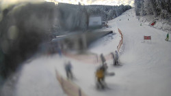 Modrá sjezdovka - dojezd k lanové dráze