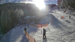 Modrá sjezdovka - dojezd k lanové dráze