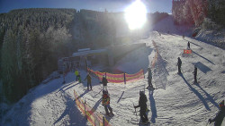 Modrá sjezdovka - dojezd k lanové dráze