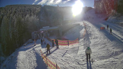 Modrá sjezdovka - dojezd k lanové dráze