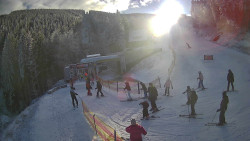 Modrá sjezdovka - dojezd k lanové dráze