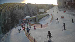 Modrá sjezdovka - dojezd k lanové dráze