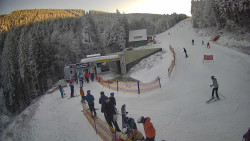 Modrá sjezdovka - dojezd k lanové dráze