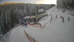 Modrá sjezdovka - dojezd k lanové dráze