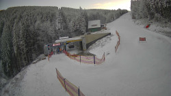 Modrá sjezdovka - dojezd k lanové dráze