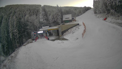 Modrá sjezdovka - dojezd k lanové dráze