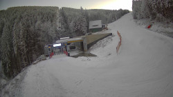 Modrá sjezdovka - dojezd k lanové dráze