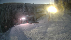 Modrá sjezdovka - dojezd k lanové dráze