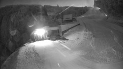 Modrá sjezdovka - dojezd k lanové dráze