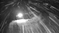 Modrá sjezdovka - dojezd k lanové dráze