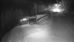 Modrá sjezdovka - dojezd k lanové dráze