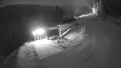 Modrá sjezdovka - dojezd k lanové dráze