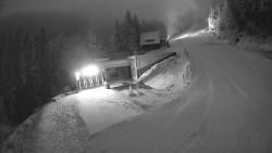 Modrá sjezdovka - dojezd k lanové dráze