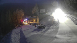 Modrá sjezdovka - dojezd k lanové dráze